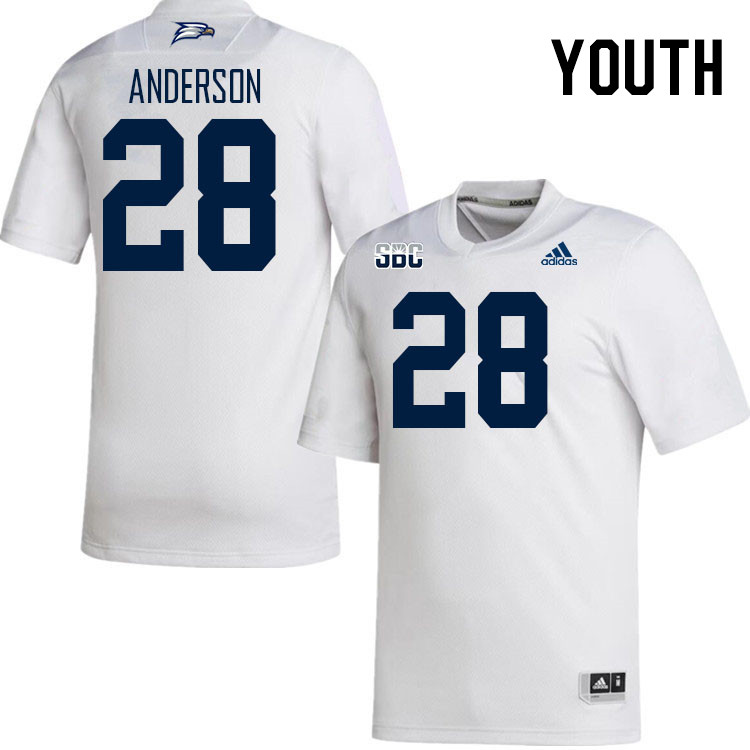 Youth #28 J'Shawn Anderson Georgia Southern Eagles College Football Jerseys Stitched Sale-White